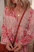 Bohemian Mixed Floral Print Tassel Tie Flowy Mini Dress